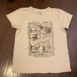 Brandy Melville Frankenstein and Dracula white shirt